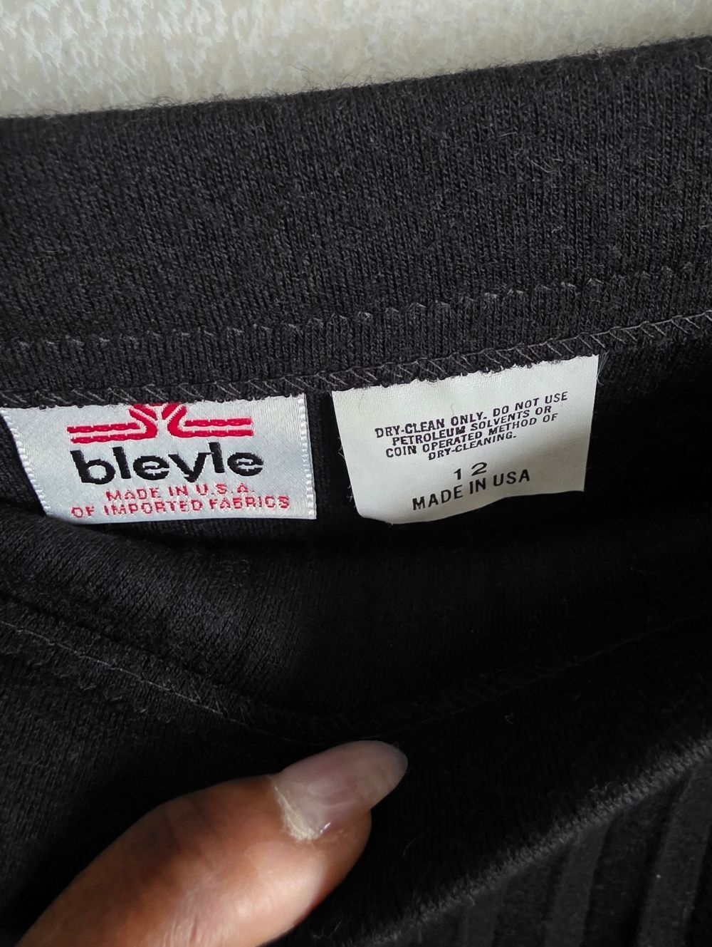 Vintage Black & Blue Virgin Wool Pleated Midi Skirt Womens 12 Set Of 2 Preppy - Picture 7 of 16